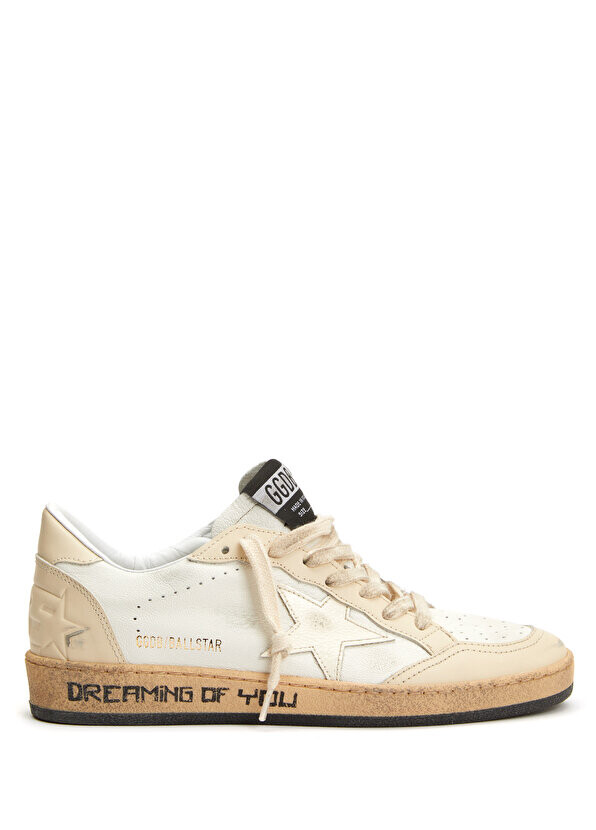 

Кремовые женские кожаные кроссовки ballstar Golden Goose