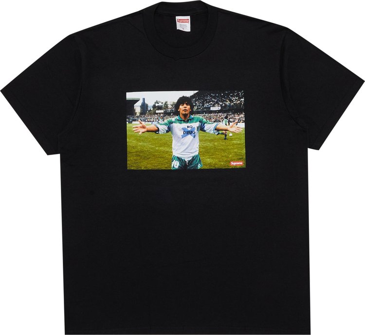 Футболка Supreme Maradona 'Black', черный футболка supreme payment black черный