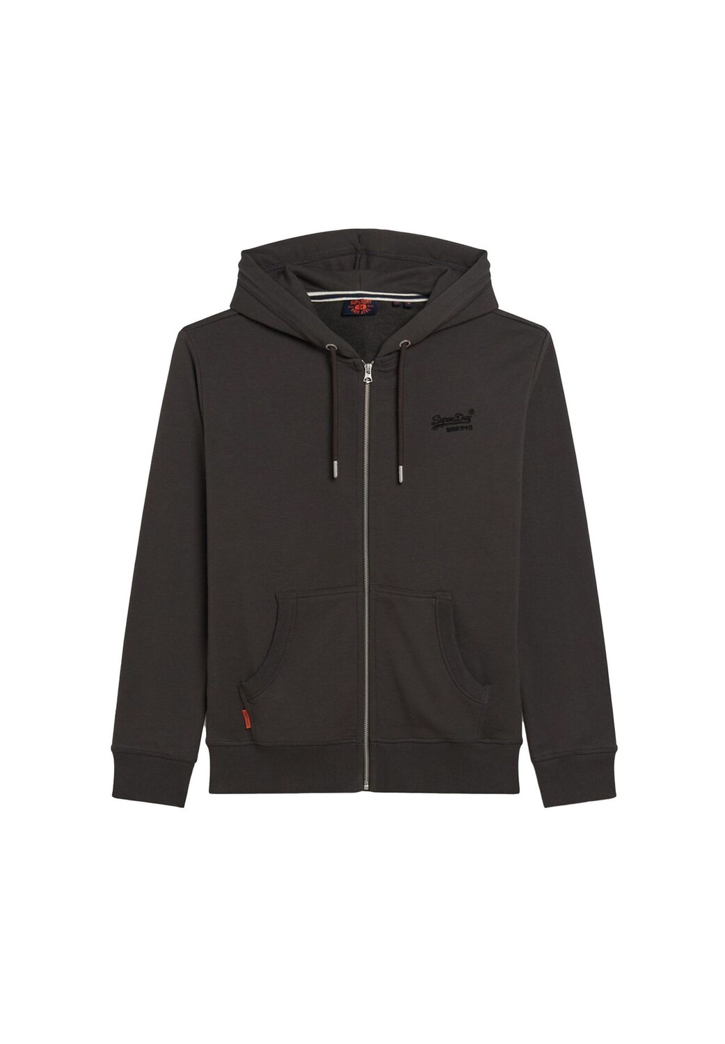

Толстовка мужская - Essential Logo Zip Hoodie, капюшон, однотонная Superdry., цвет Vintage Schwarz