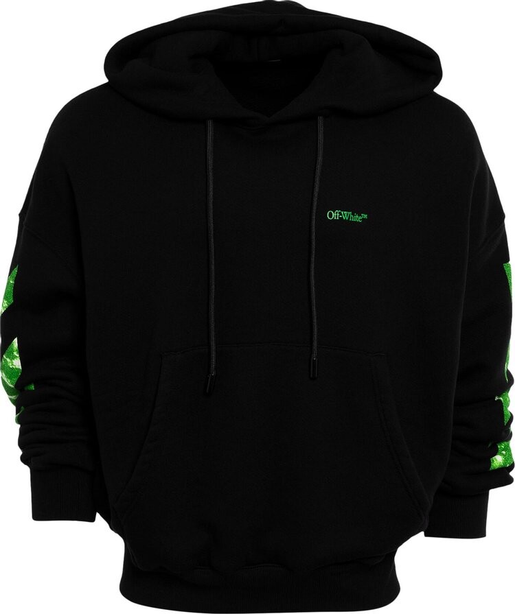 

Худи Off-White Moon Tab Over 'Black/Green', черный