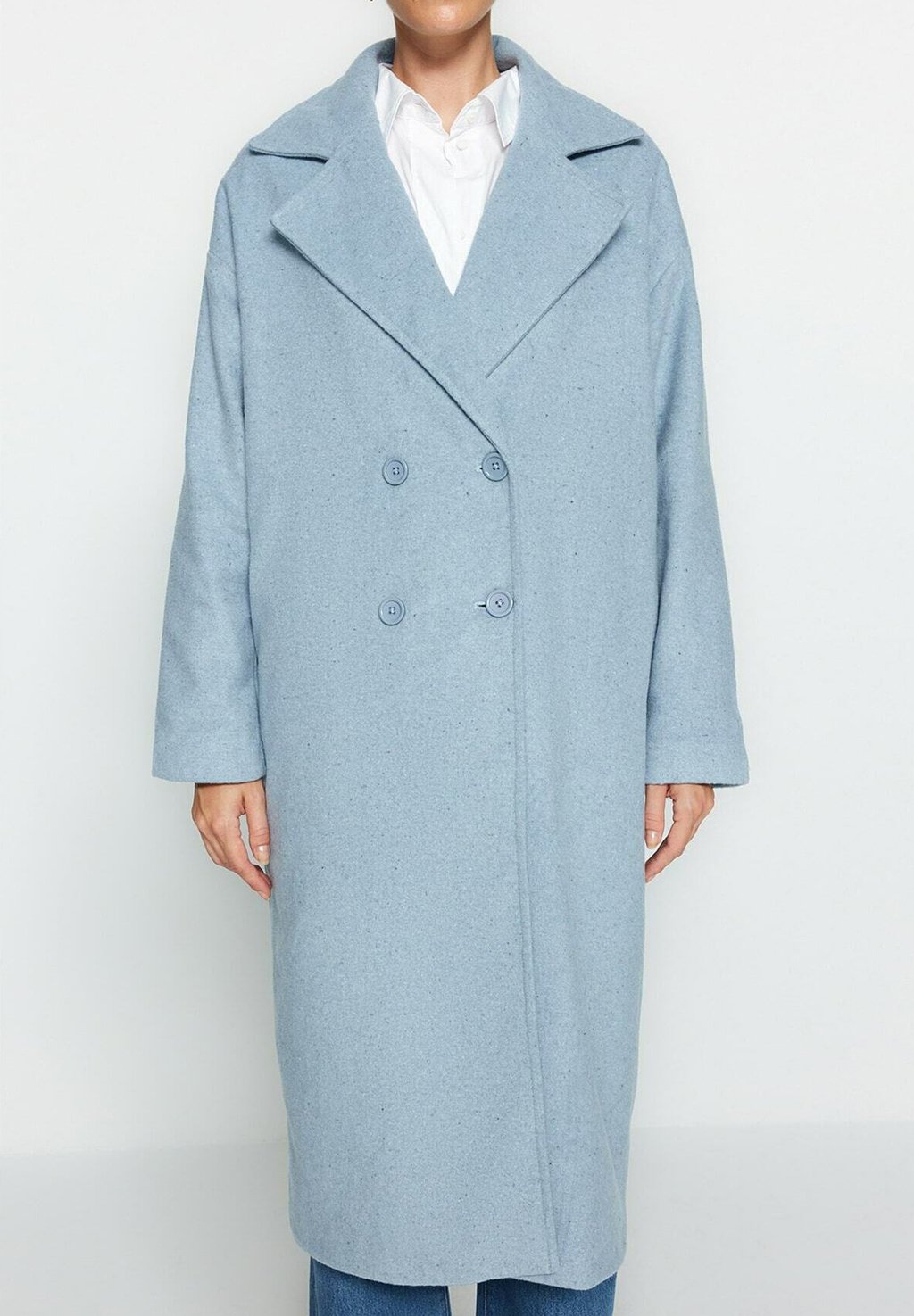 Классическое пальто Trendyol, Светло-синий