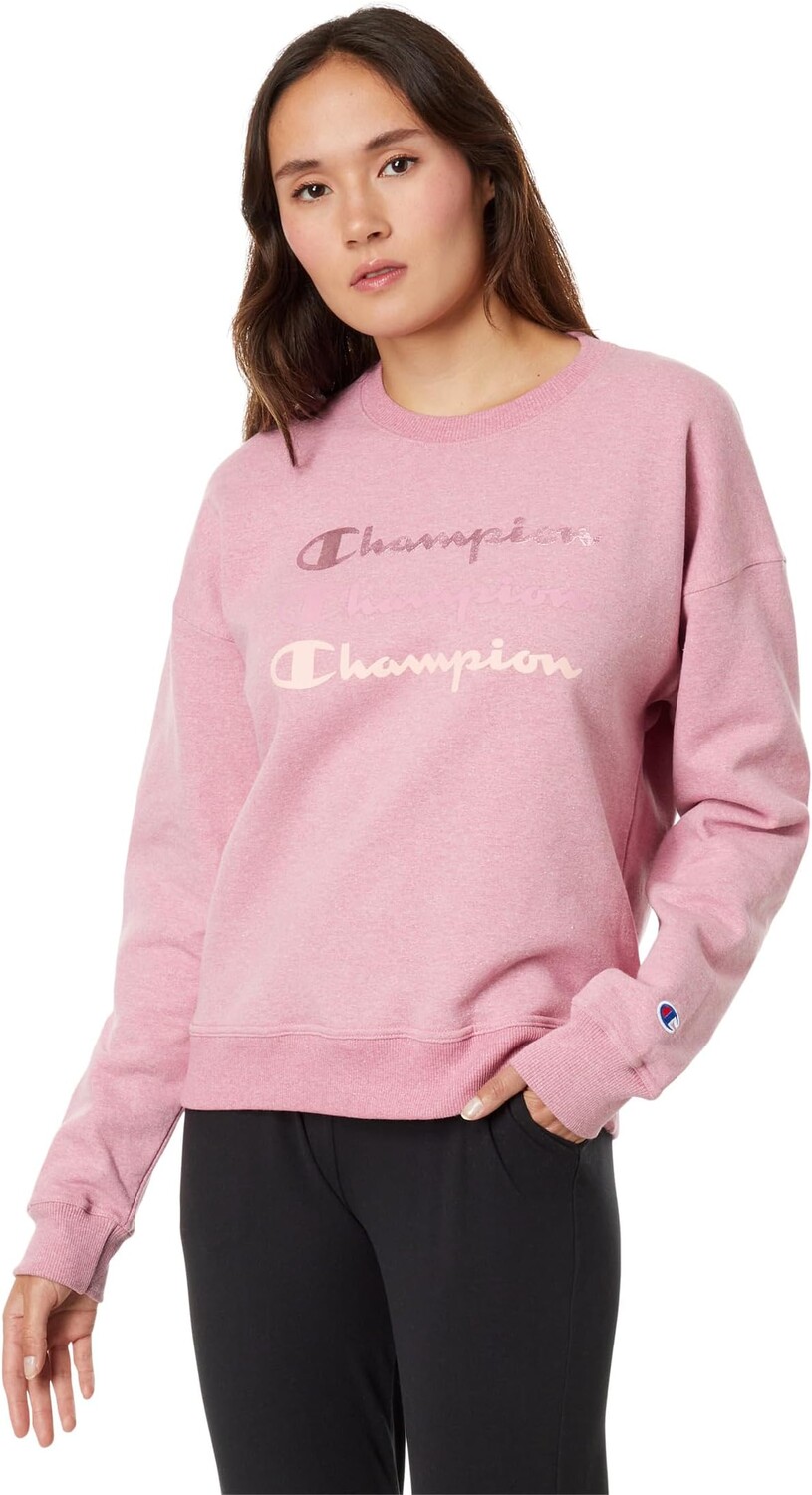 

Толстовка Champion Powerblend Relaxed Crew, цвет Terracotta Pink Pe Heather