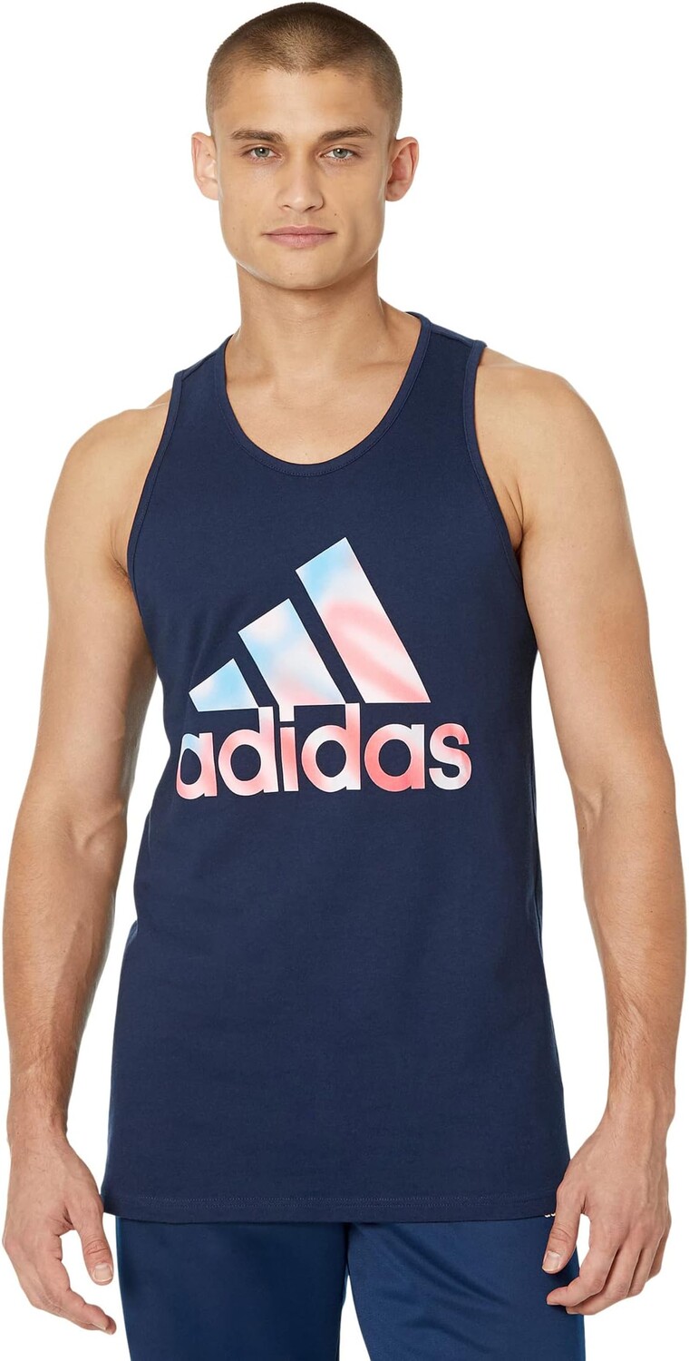 

Топ Americana Badge of Sports Tank - Tall adidas, цвет Collegiate Navy