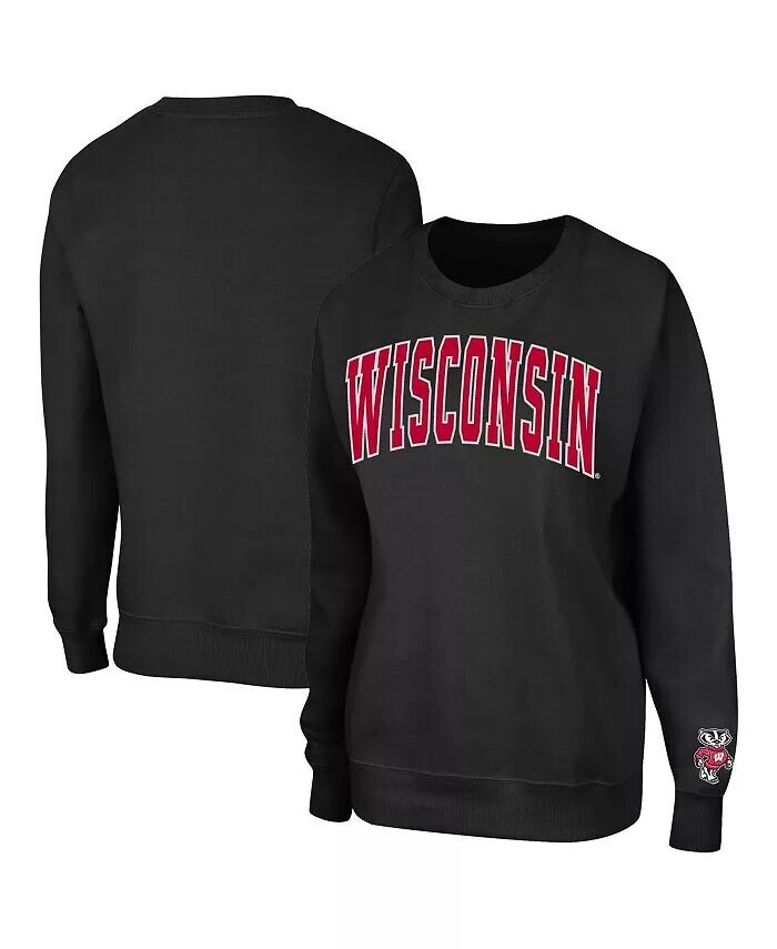 

Женский черный пуловер-свитшот Wisconsin Badgers Campanile Colosseum, черный