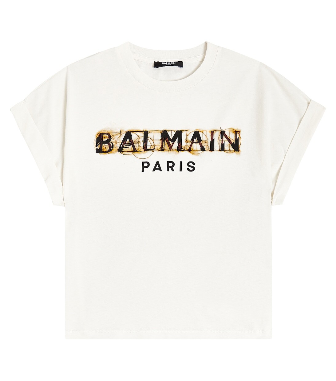 

Хлопковая футболка с логотипом Balmain, нейтральный