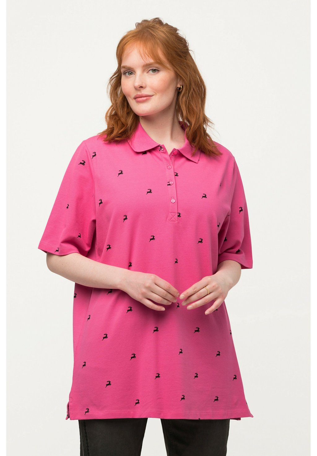 Рубашка-поло Ulla Popken, цвет light pink