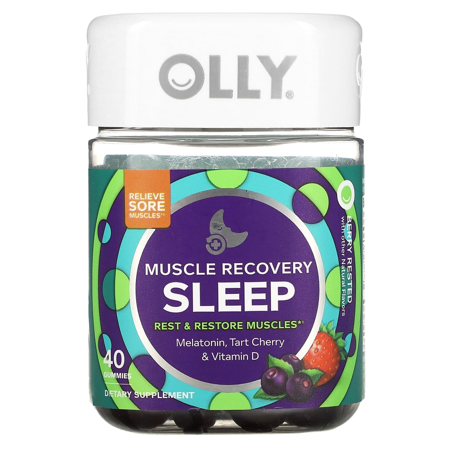 

Muscle Recovery Sleep, со вкусом ягод, 40 жевательных таблеток, OLLY