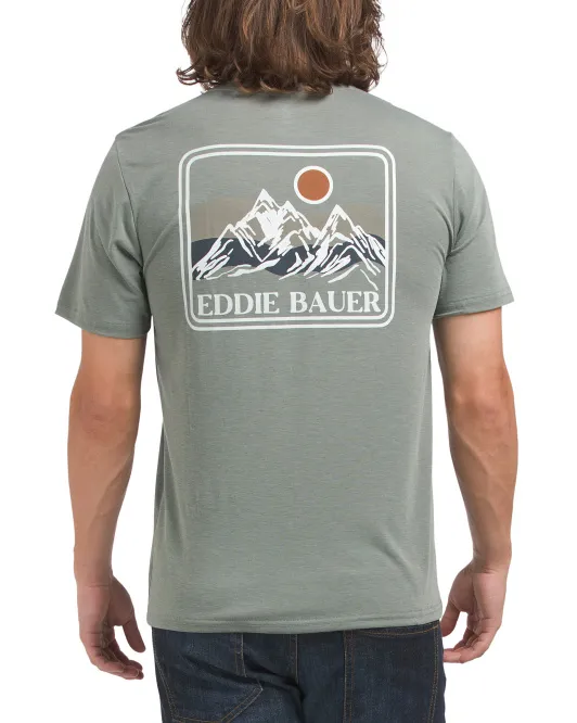 

Футболка с рисунком Mountain Sunrise Eddie Bauer, цвет Agave Green