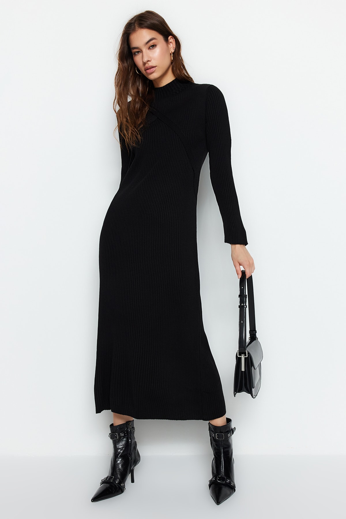 Платье - Черное - Свободное Trendyol Modest, черный