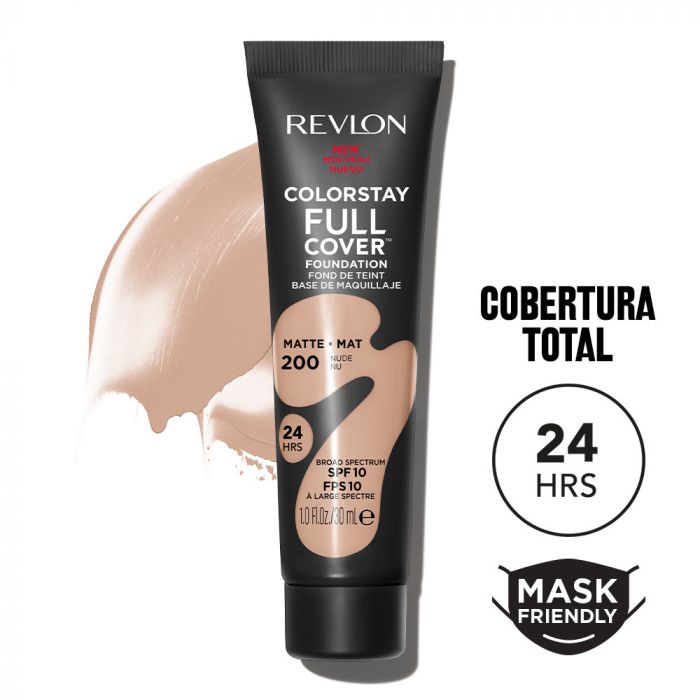 Тональная основа ColorStay Base de Maquillaje Cobertura Total Mate Revlon, 200 Nude цена и фото