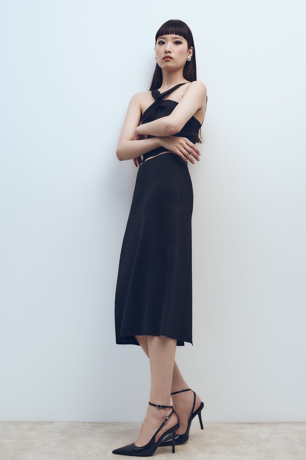 

Ботинки на каблоке с животным принтом ZARA, черный