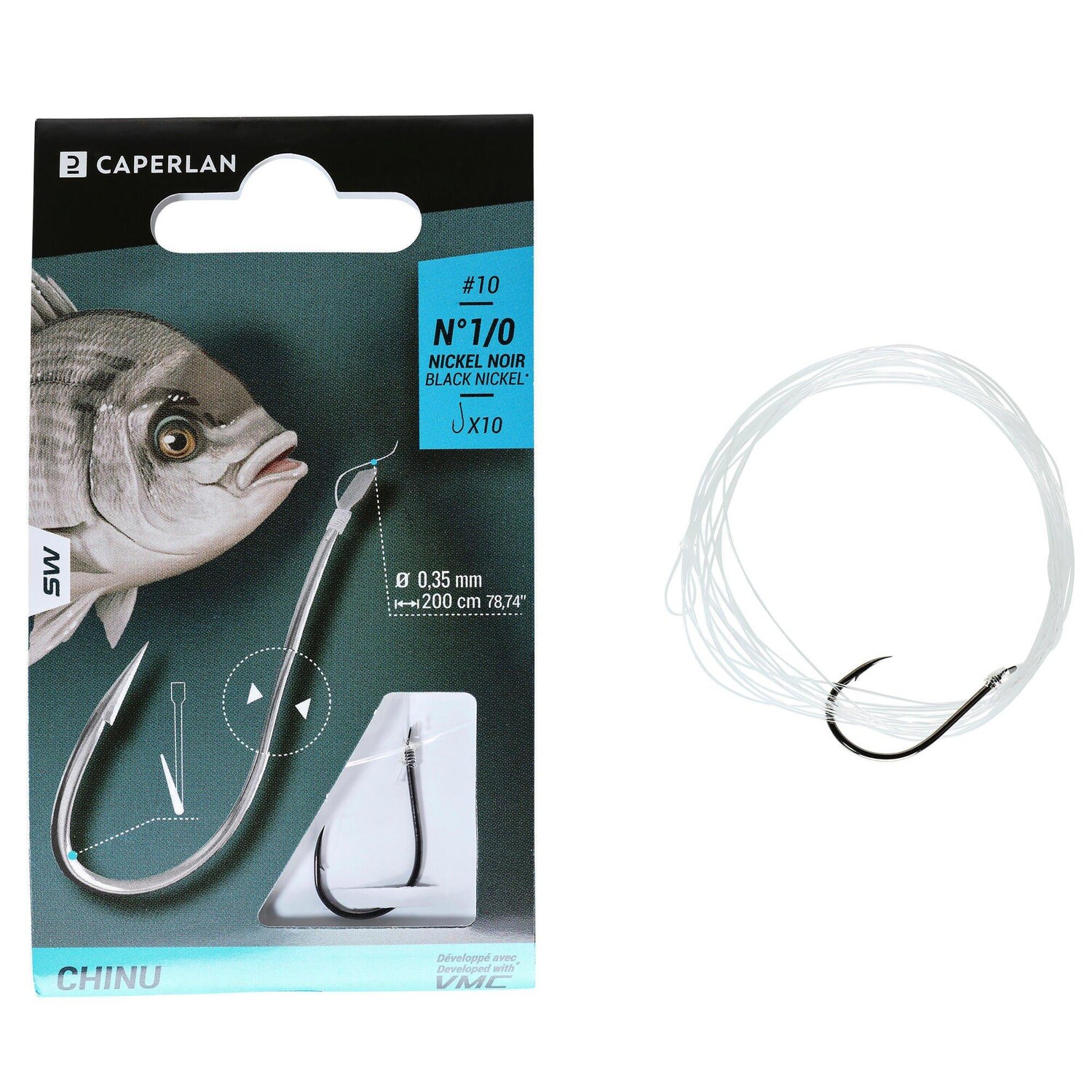 

Decathlon Sn Hook Chinu Крючки с лопаточным концом на леску для морской рыбалки Caperlan, мультиколор