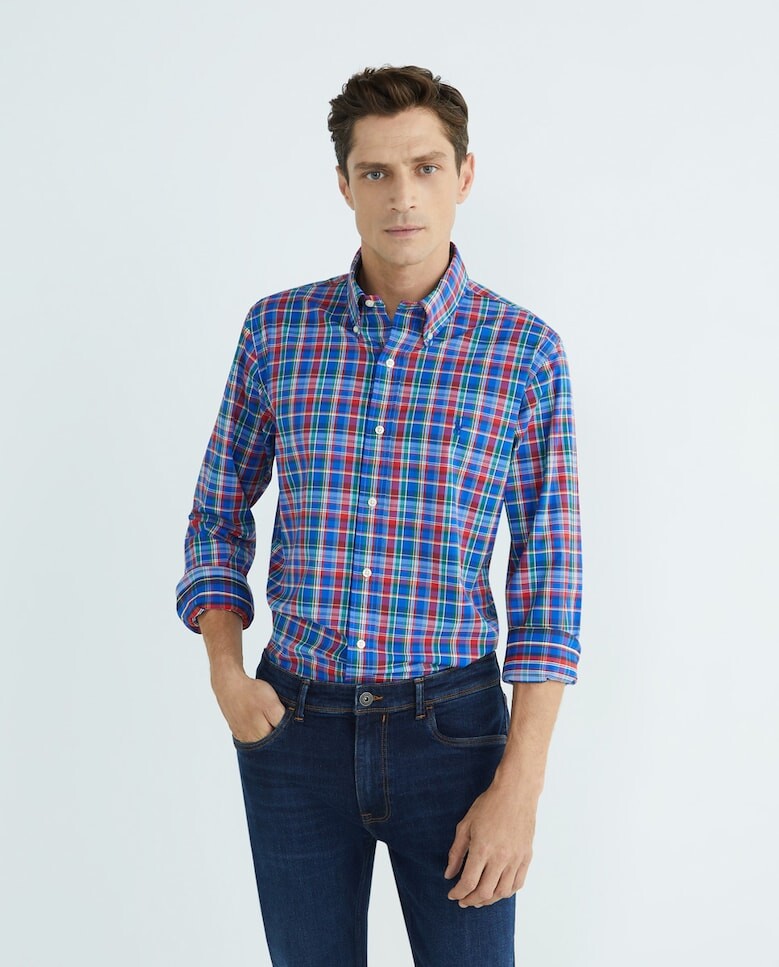 

Мужская хлопковая рубашка стандартного кроя Polo Ralph Lauren, синий