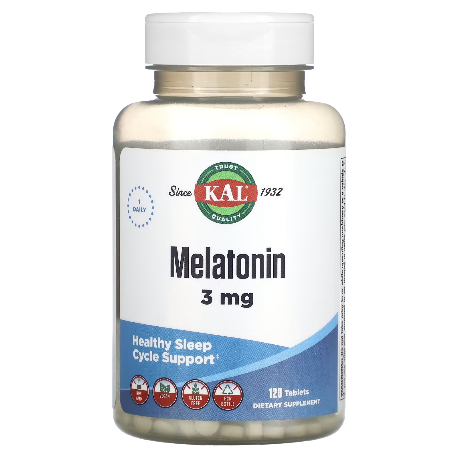 Мелатонин KAL 3 мг, 120 таблеток kal мелатонин sr с витамином b6 3 мг 60 таблеток
