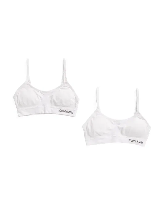 

Бесшовные укороченные бюстгальтеры для девочек, 2 шт Calvin Klein, белый