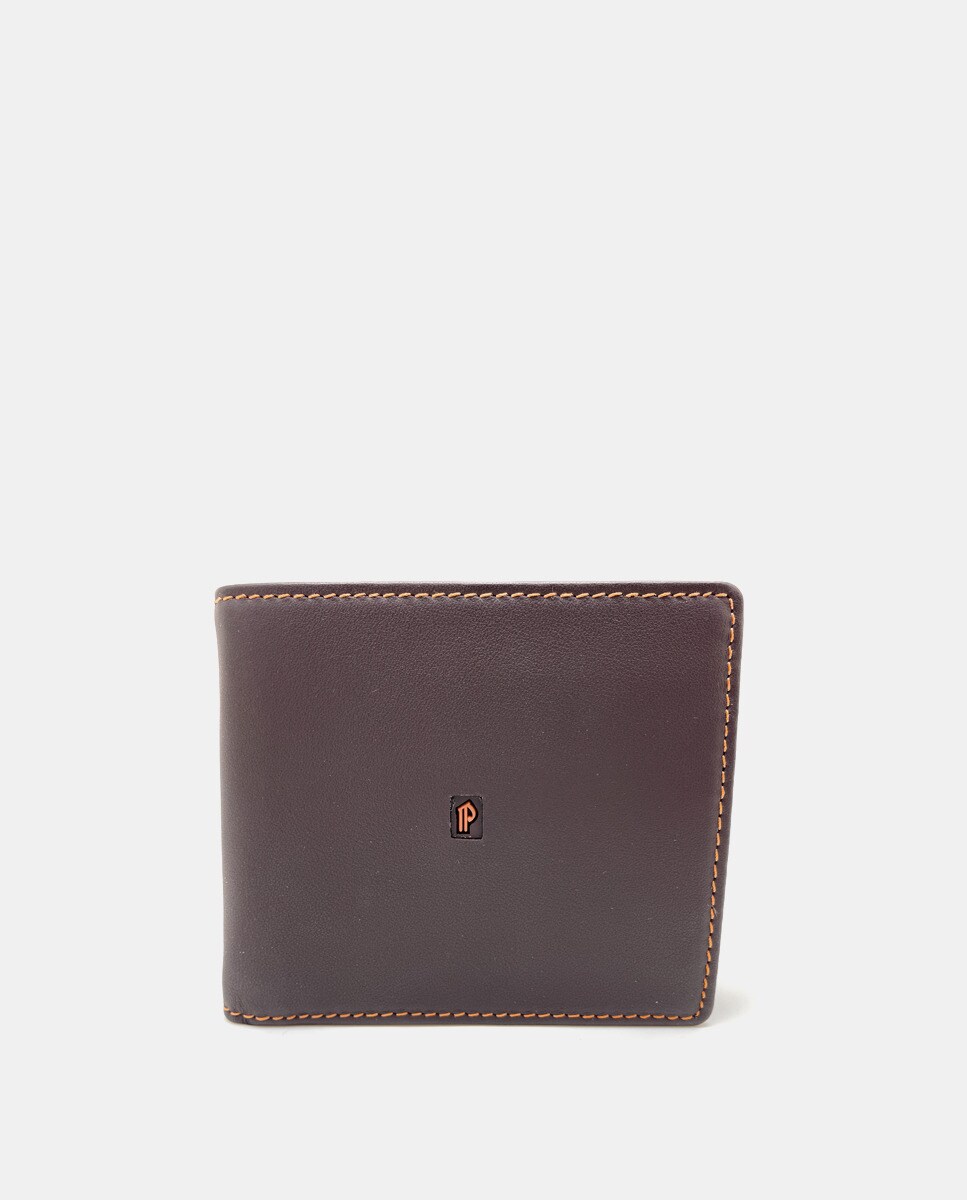 Коричневый кожаный кошелек с внутренней сумочкой Pielnoble, коричневый черный кожаный кошелек с внутренней сумочкой pielnoble черный