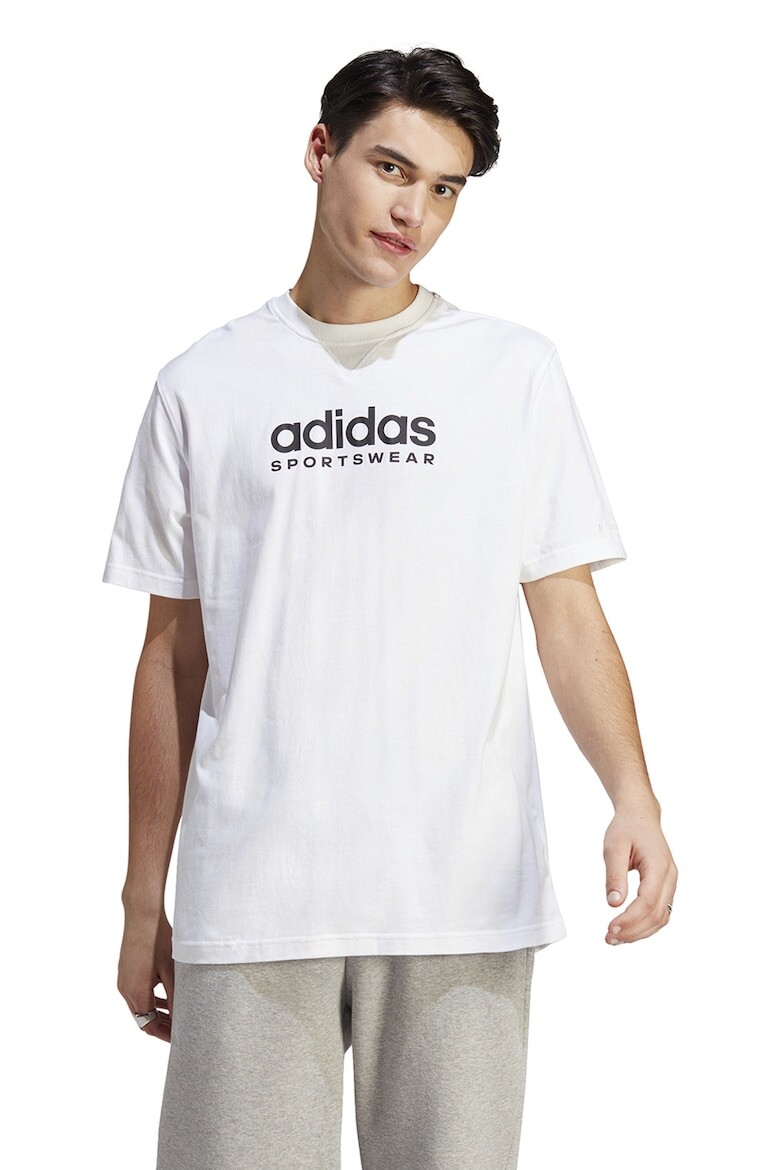 

Футболка с овальным вырезом и логотипами Adidas Sportswear, белый