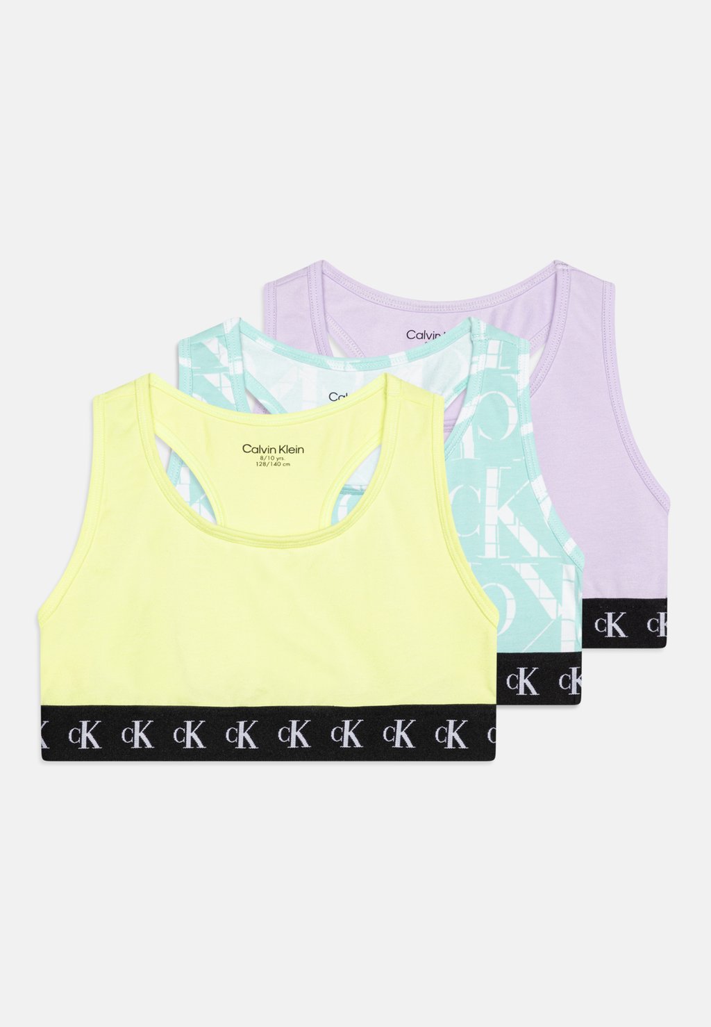 Бюстье Bralette 3 Pack Calvin Klein Underwear, цвет light blue/lavender/sunny lime