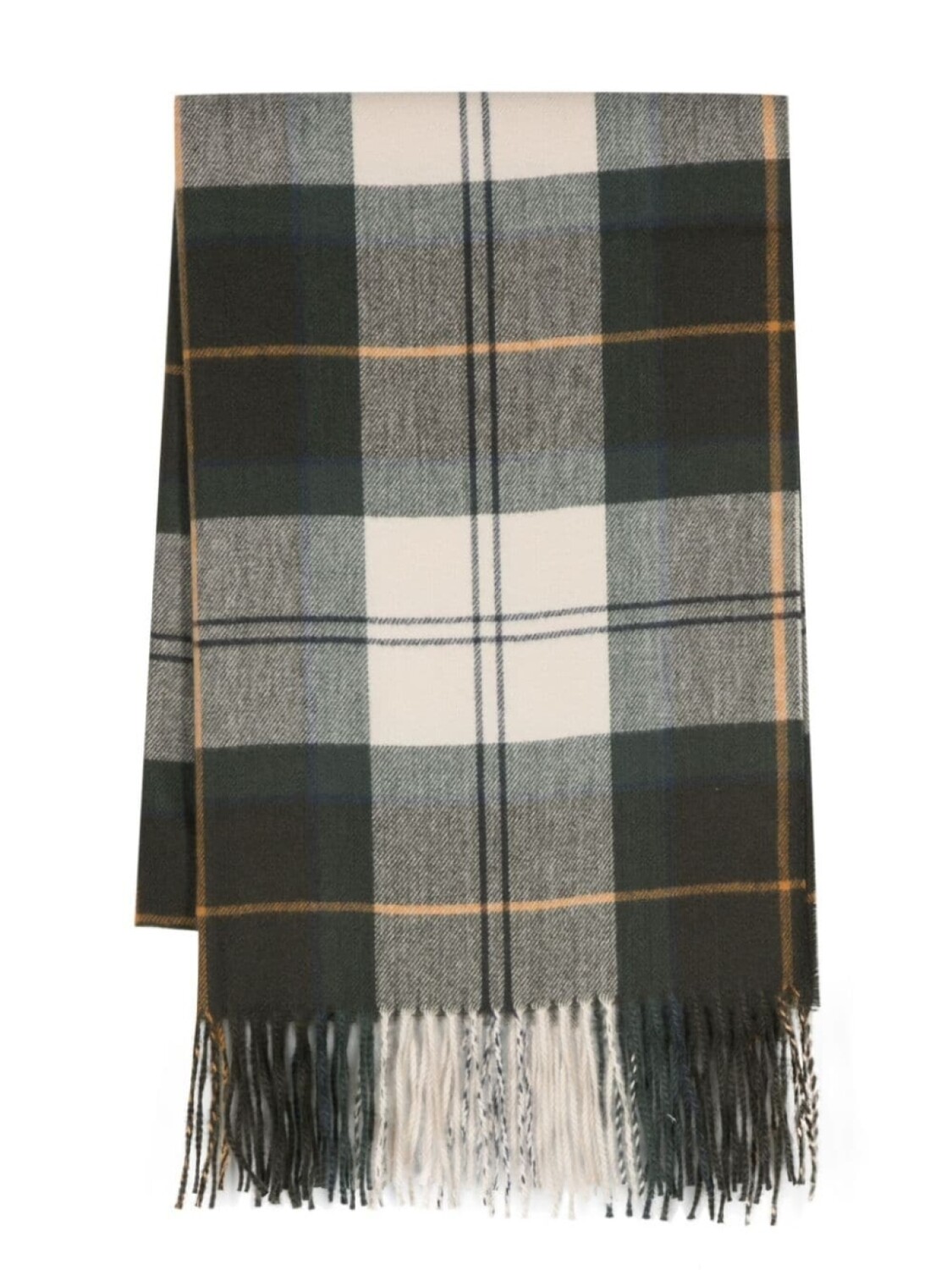 

Barbour клетчатый шарф с бахромой, зеленый
