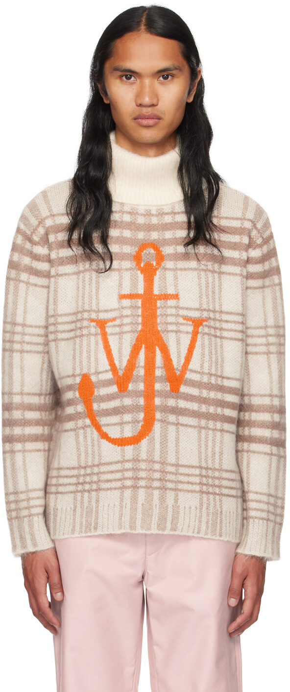 

Off-White и коричневая водолазка в клетку JW Anderson, Коричневый, Off-White и коричневая водолазка в клетку JW Anderson