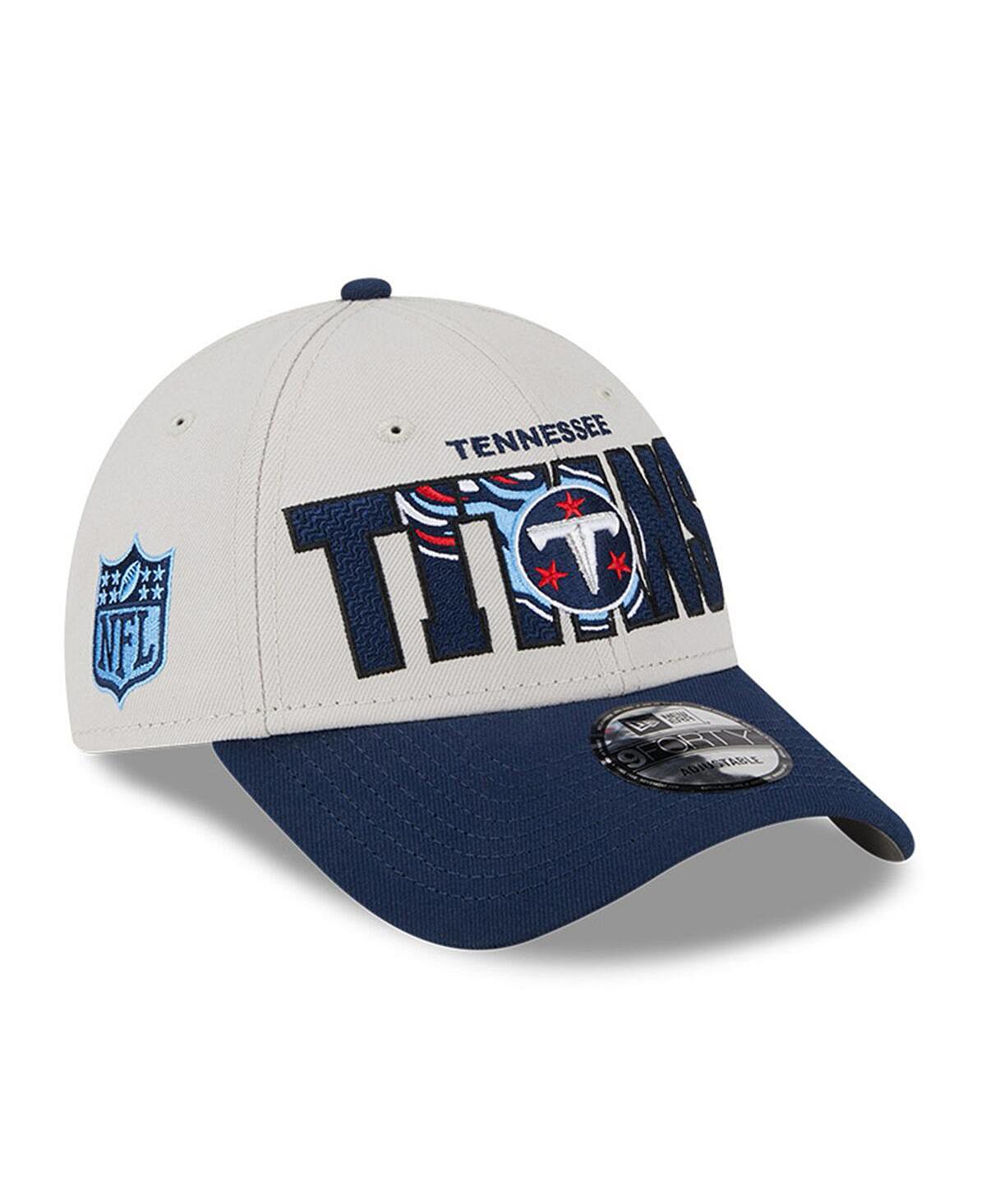 Мужская регулируемая кепка Stone, темно-синяя, Tennessee Titans NFL Draft 2023 9FORTY New Era
