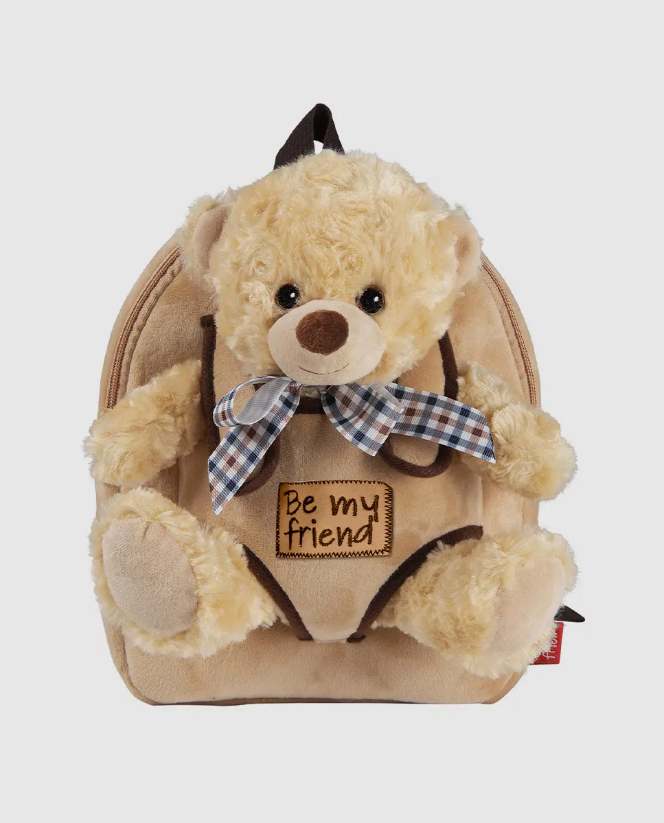 

Детский рюкзак со съемным плюшевым мишкой Belly Bear Perletti, темно-коричневый