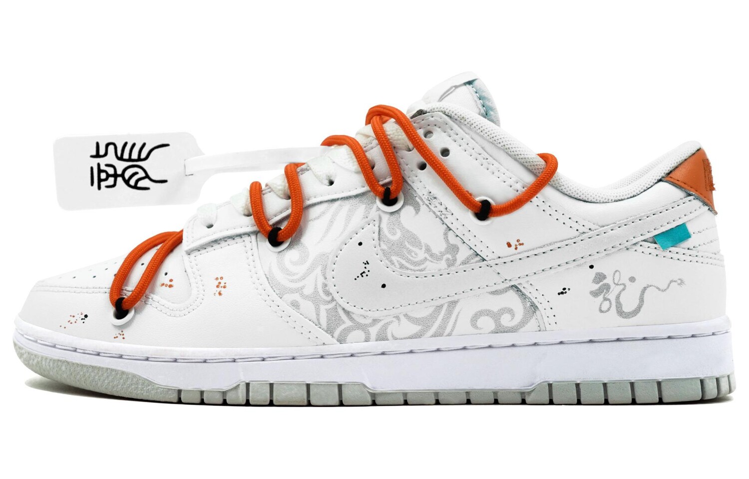 

Кроссовки Nike Dunk Skateboarding Shoes Men Low-top Orange, белый