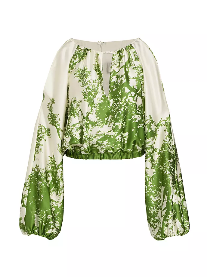 Шелковая блузка Elke с открытыми плечами Silvia Tcherassi, цвет green cyprus top 10 cyprus