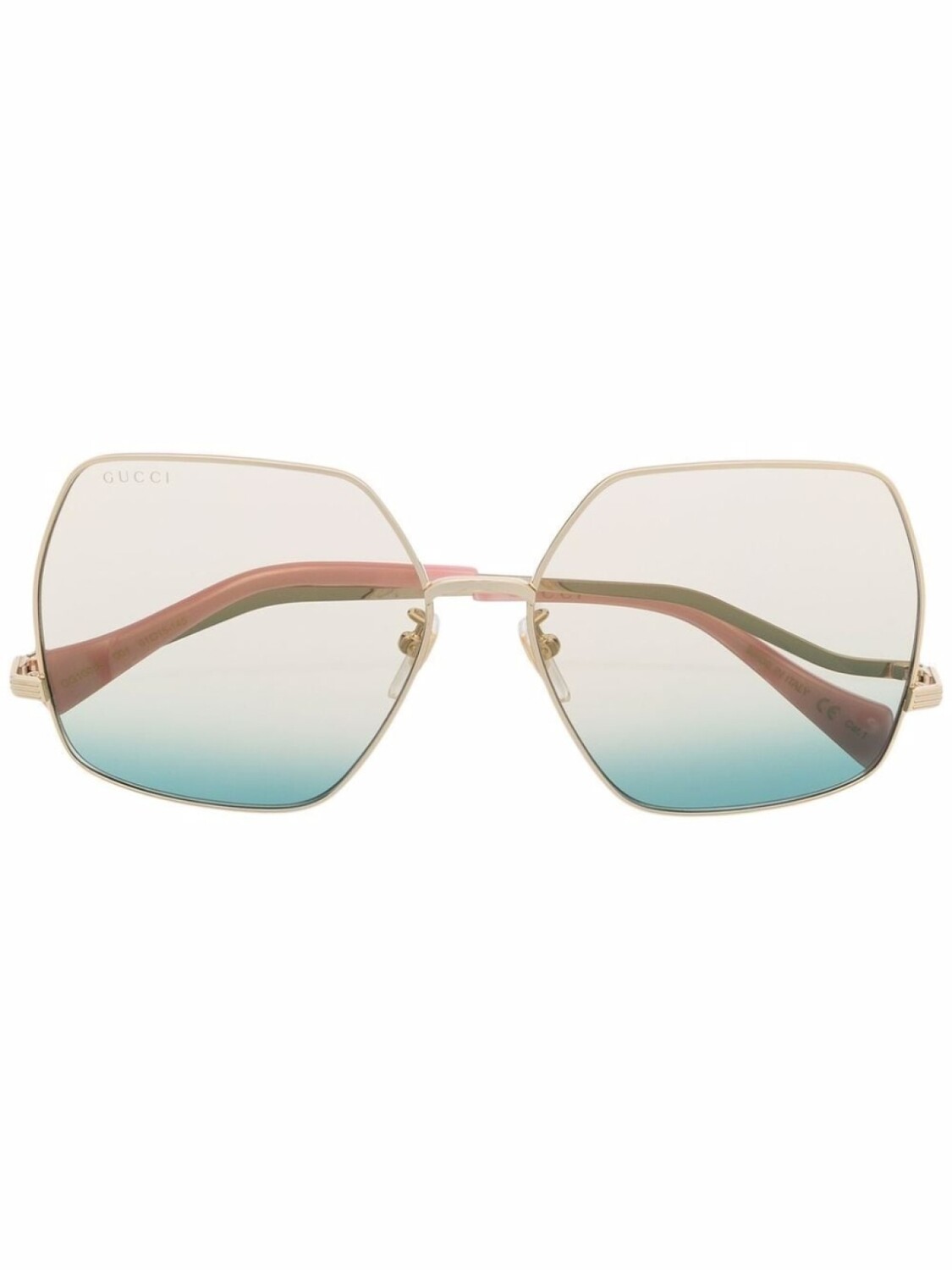 

Gucci Eyewear солнцезащитные очки в массивной оправе, золотистый