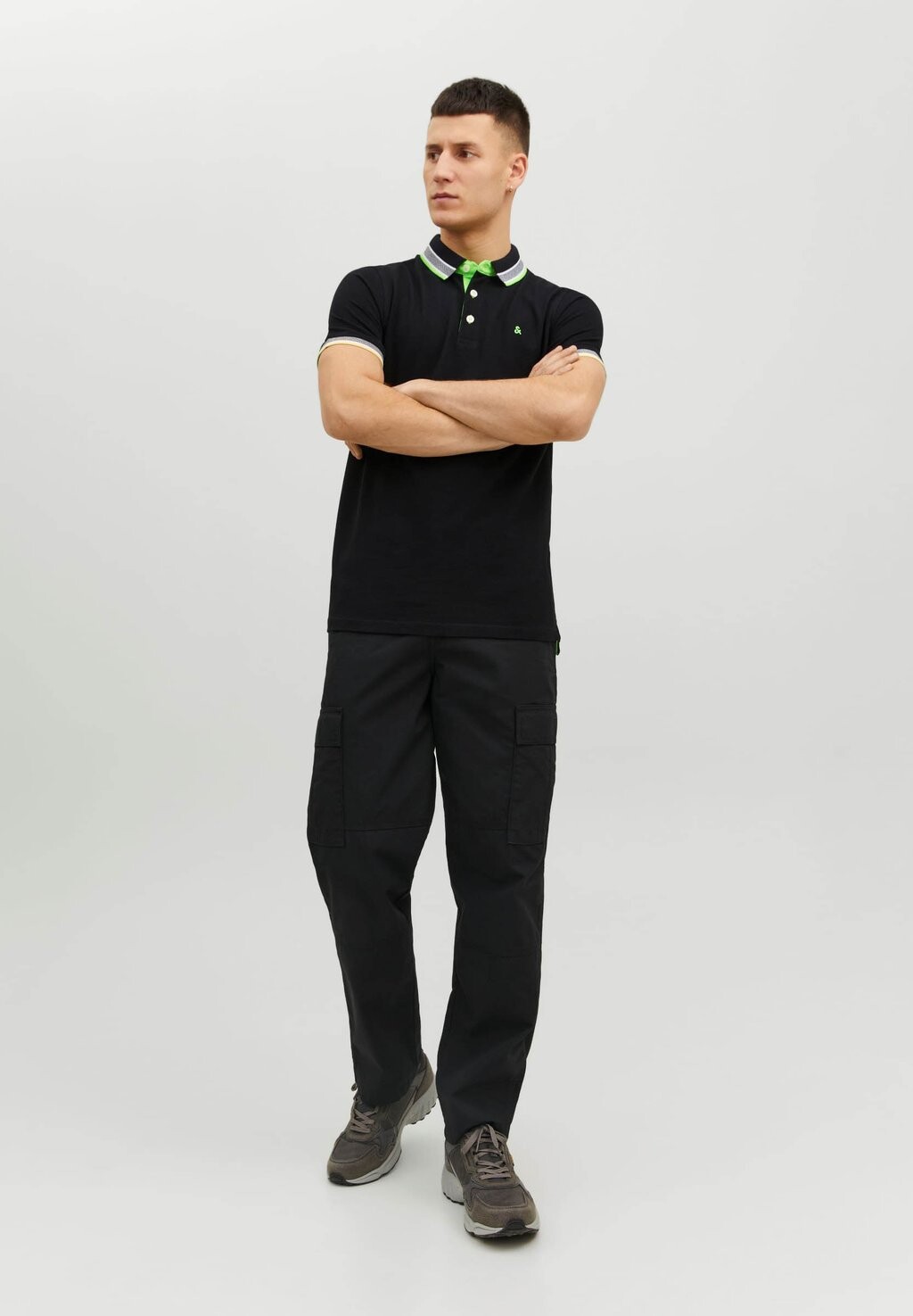 

Поло EPAULOS SS NOOS Jack & Jones, черный
