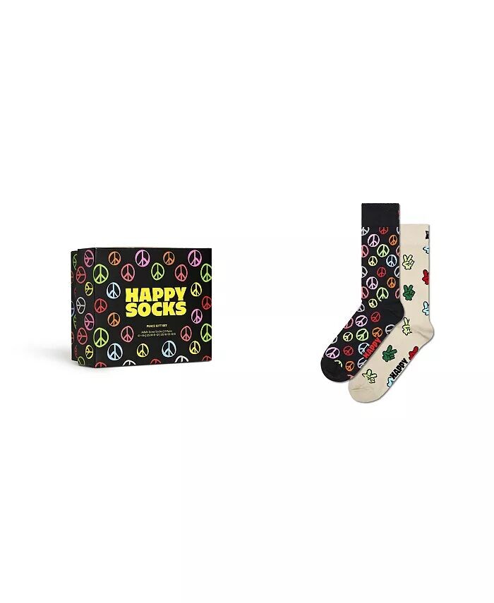 

Подарочный набор из 2 носков Peace Happy Socks, черный