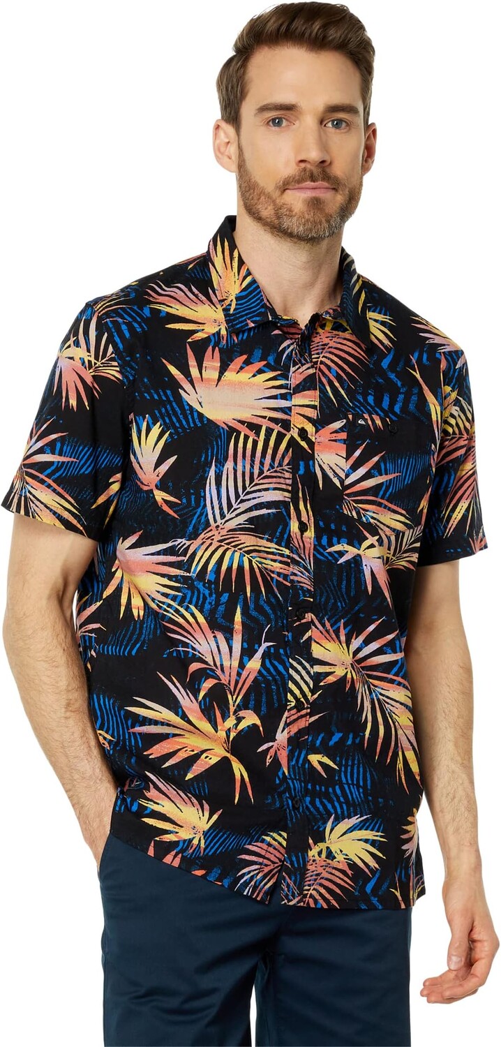 

Рубашка Ripped Up Cotton Short Sleeve Woven Quiksilver, цвет Black Ripped Up