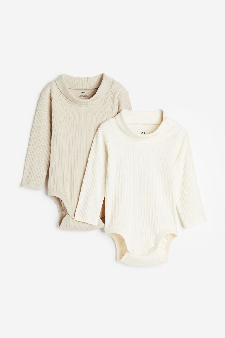 

Боди из двух частей в рубчик и водолазку H&M