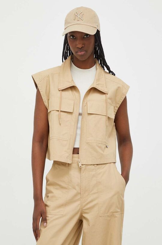 

Хлопковый жилет Tommy Jeans, бежевый