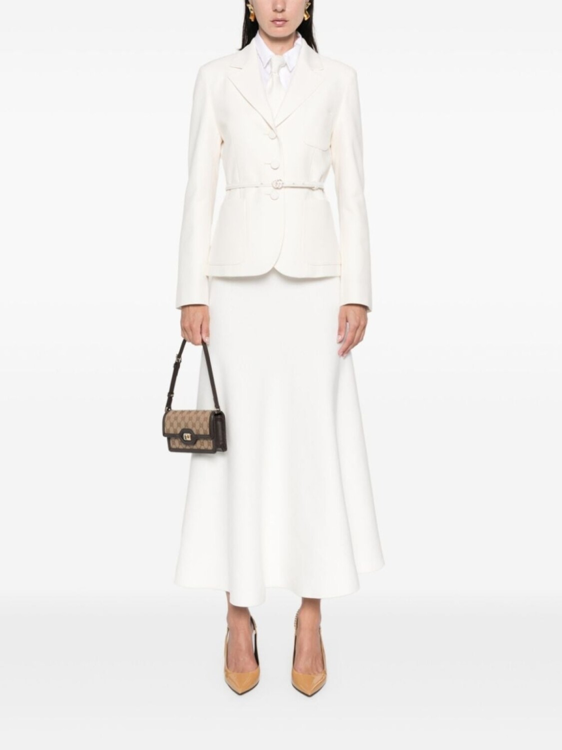

Gucci блейзер с поясом, белый