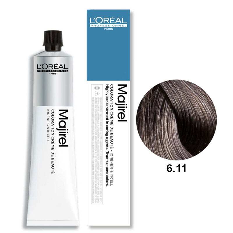 

Стойкая краска для волос 6.11 темно-пепельный блондин глубокий L'Oréal Professionnel Majirel, 50 мл