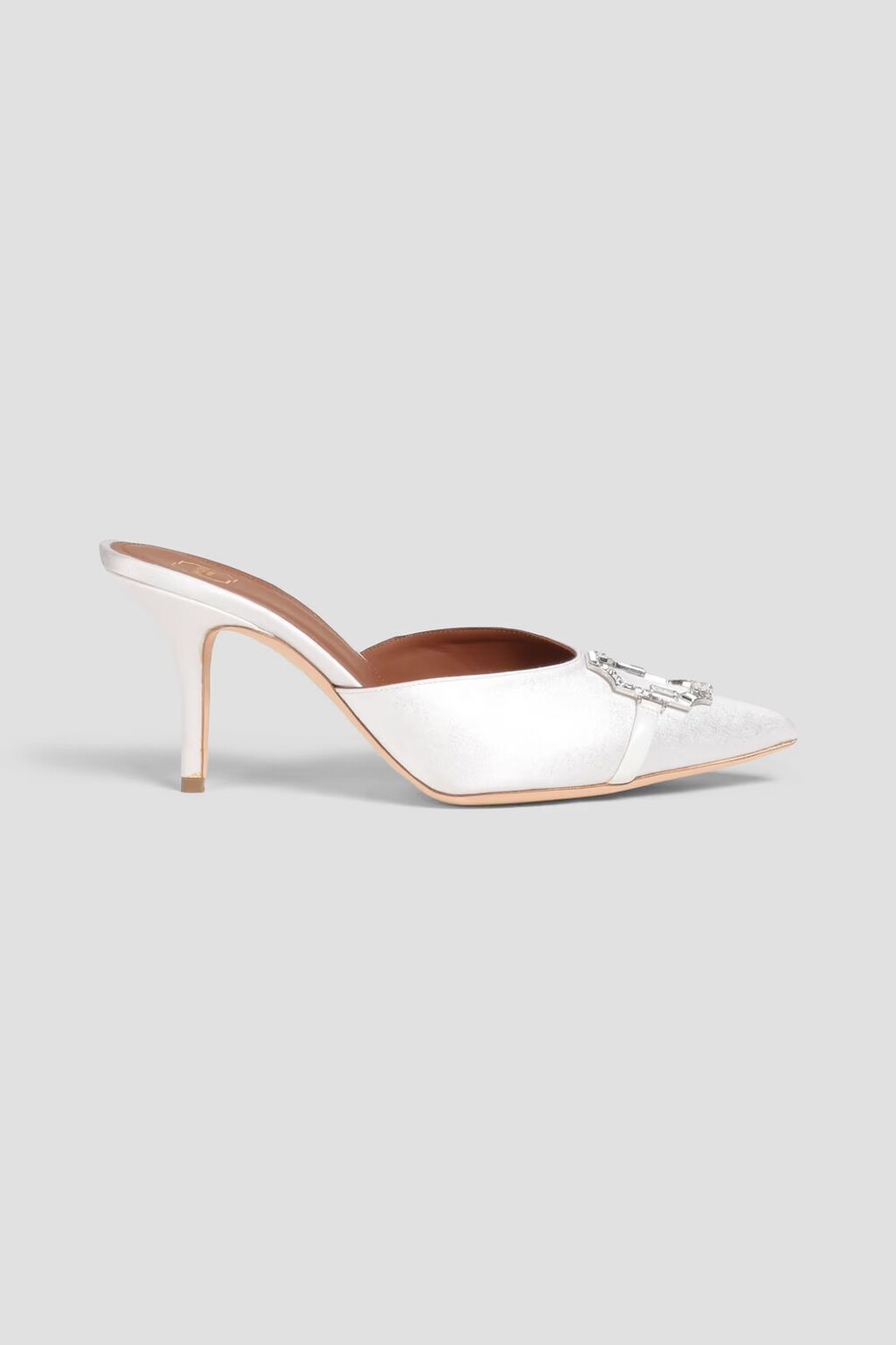 

Украшенные блестящие атласные мюли Malone Souliers, белый