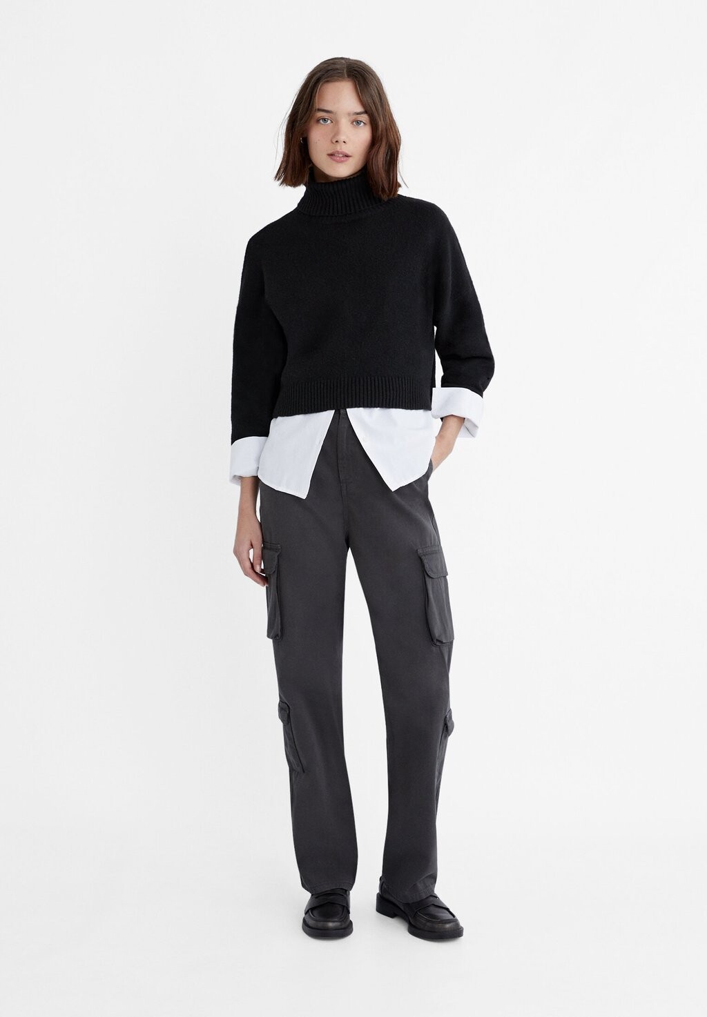 

Брюки-карго Adjustable Waist Stradivarius, цвет dark grey