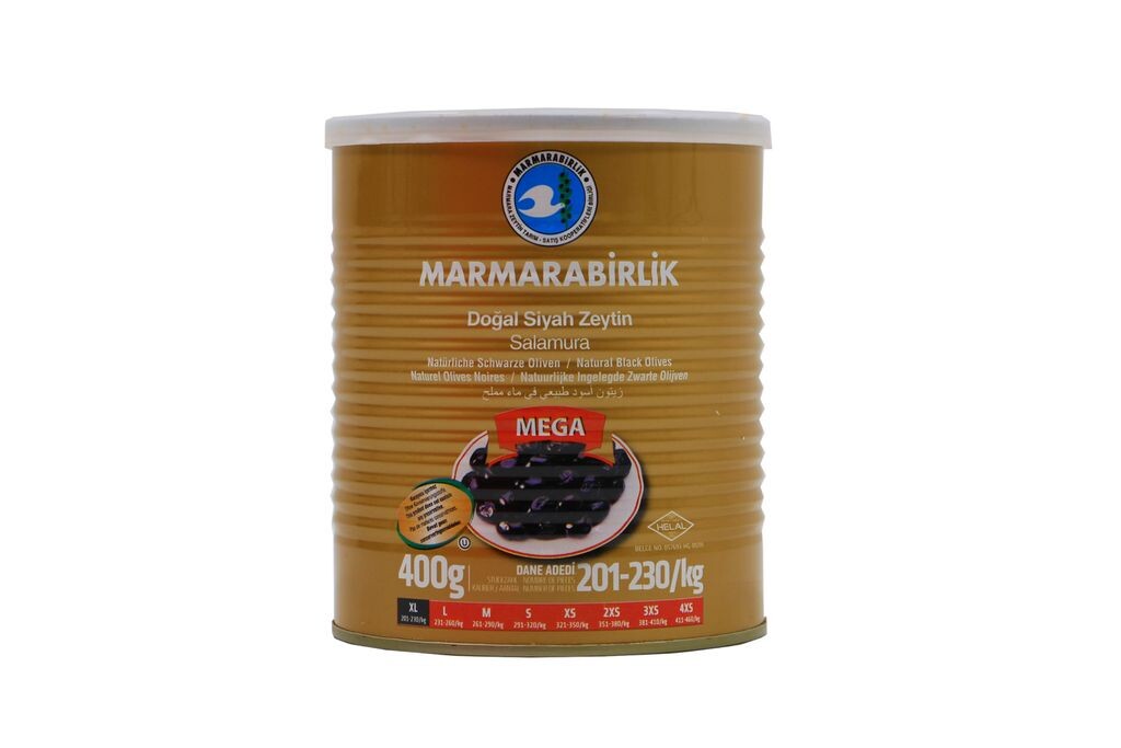 

Оливки Мармарабирлик Натуральные черные XL 400г Marmarabirlik