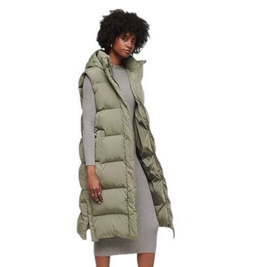 

Пуховик Superdry Longline, зеленый
