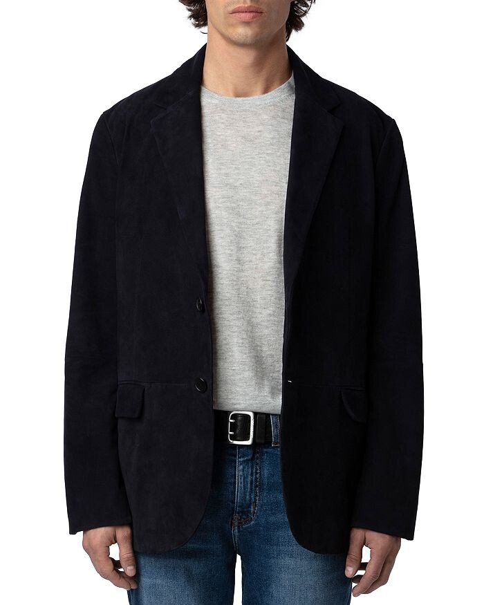 

Светлый замшевый пиджак Zadig & Voltaire Valfried, синий