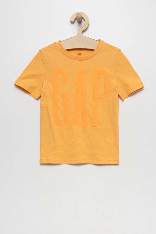 Детская хлопковая футболка GAP, оранжевый