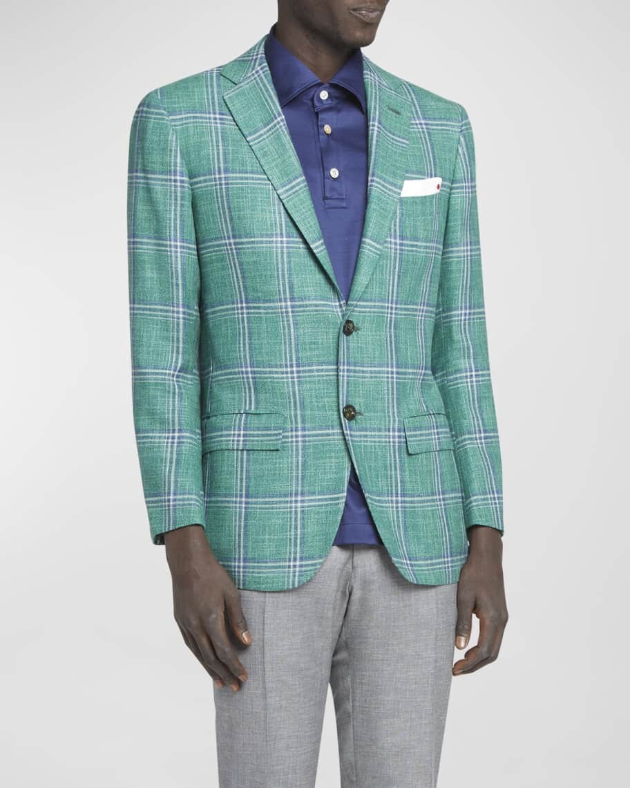 

Мужское спортивное пальто из кашемира в клетку Kiton