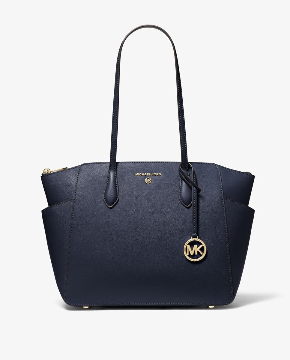

Темно-синяя кожаная сумка через плечо Marilyn Michael Michael Kors, синий