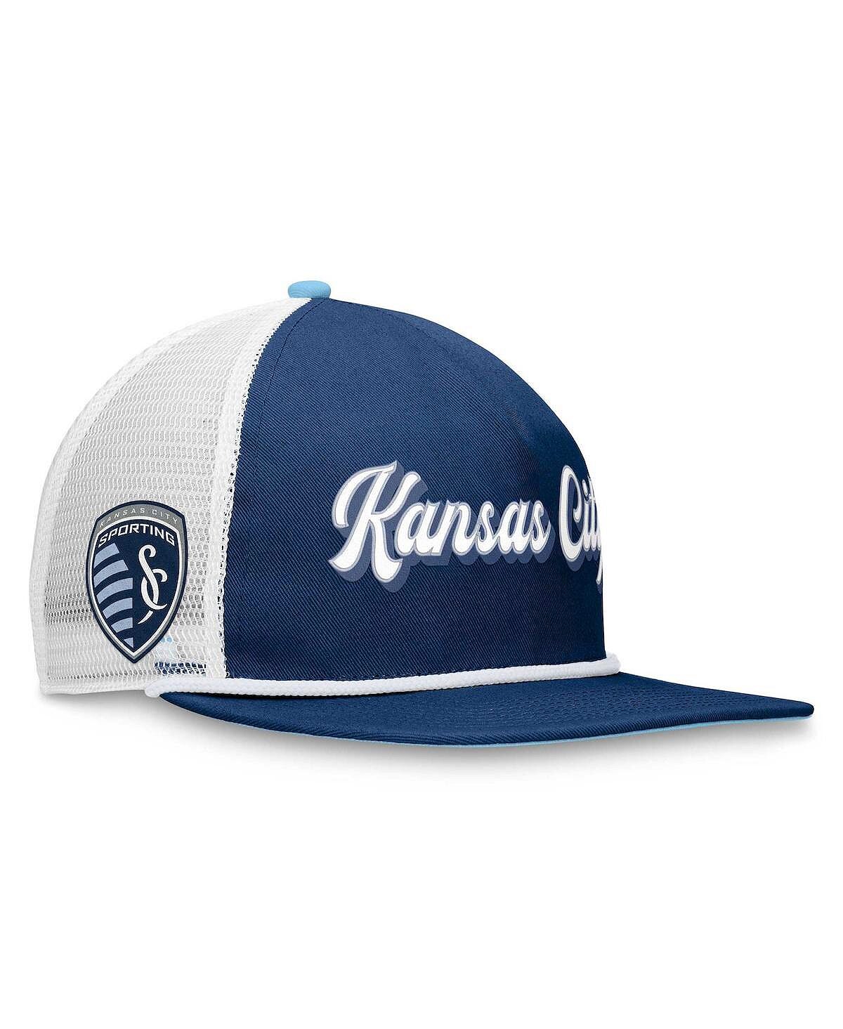 

Мужская фирменная темно-синяя, белая кепка Sporting Kansas City True Classic Golf Snapback Fanatics