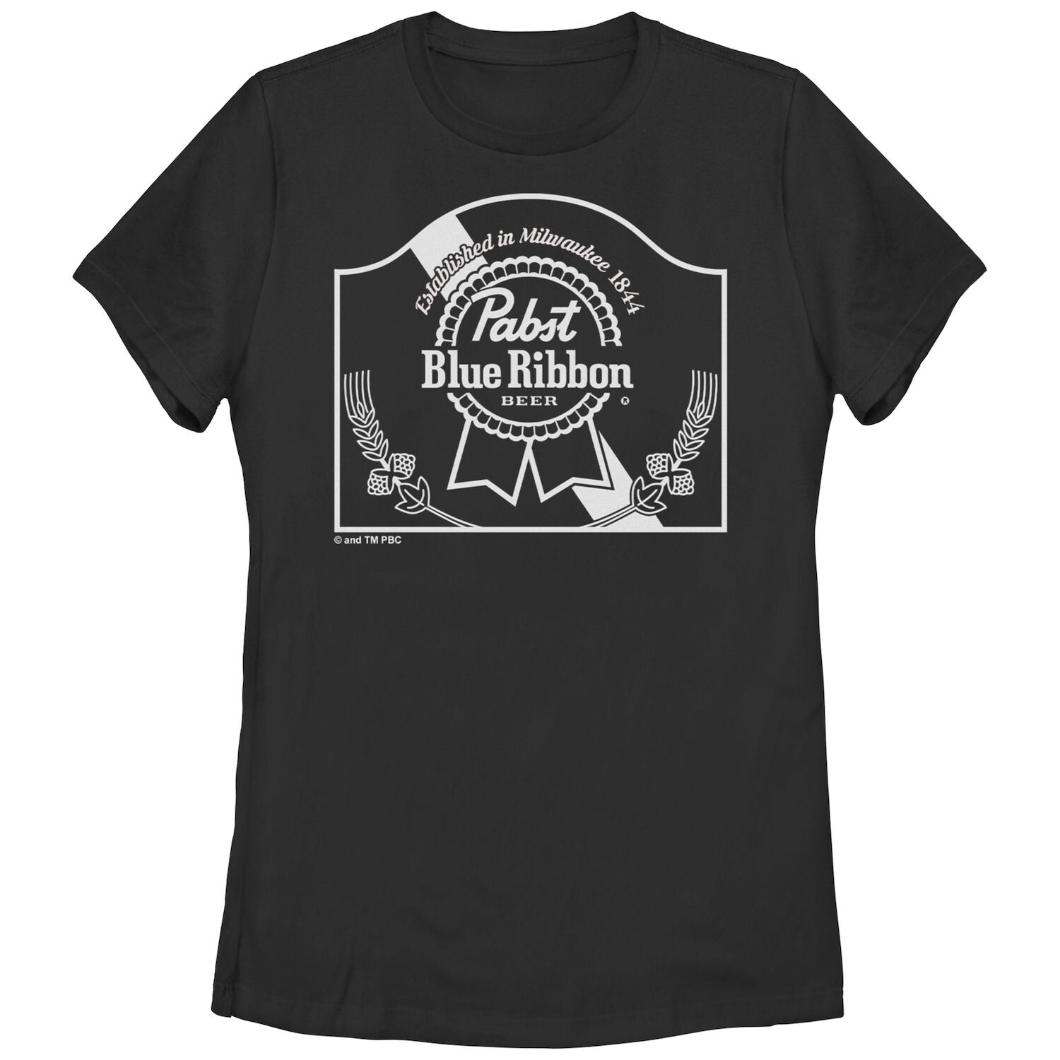 

Детская футболка Pabst с синей лентой и графическим рисунком логотипа Pabst BW Licensed Character