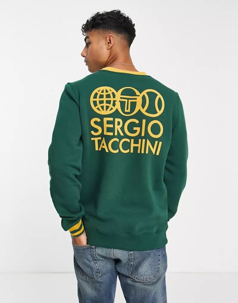 

Зеленый свитшот с принтом на спине Sergio Tacchini