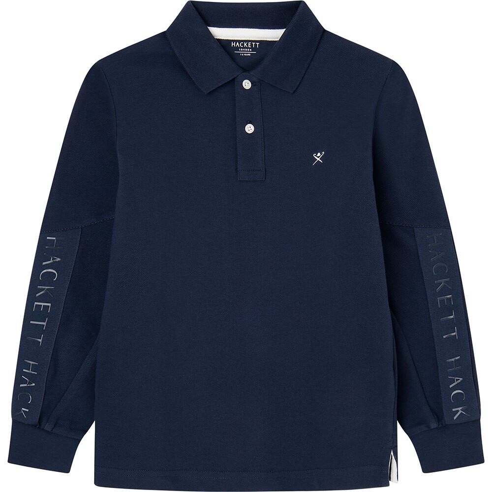 

Поло с длинным рукавом Hackett Logo Tape, синий
