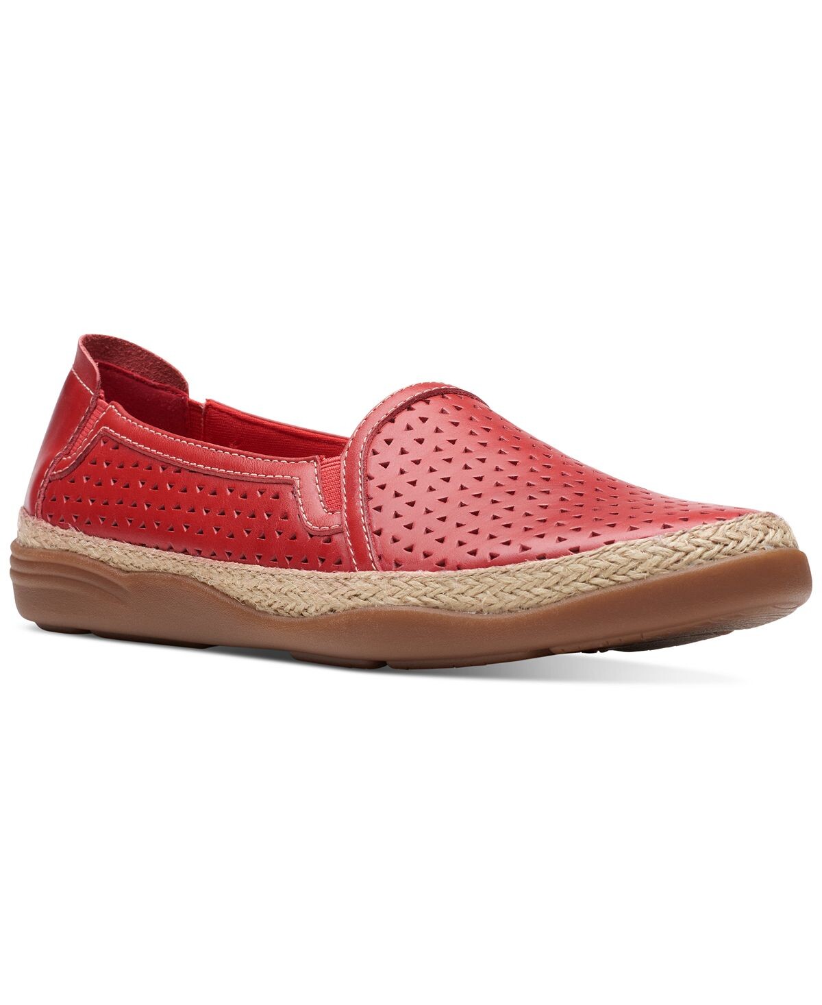 

Женские эспадрильи без шнуровки Elaina Ruby на плоской подошве Clarks, красный