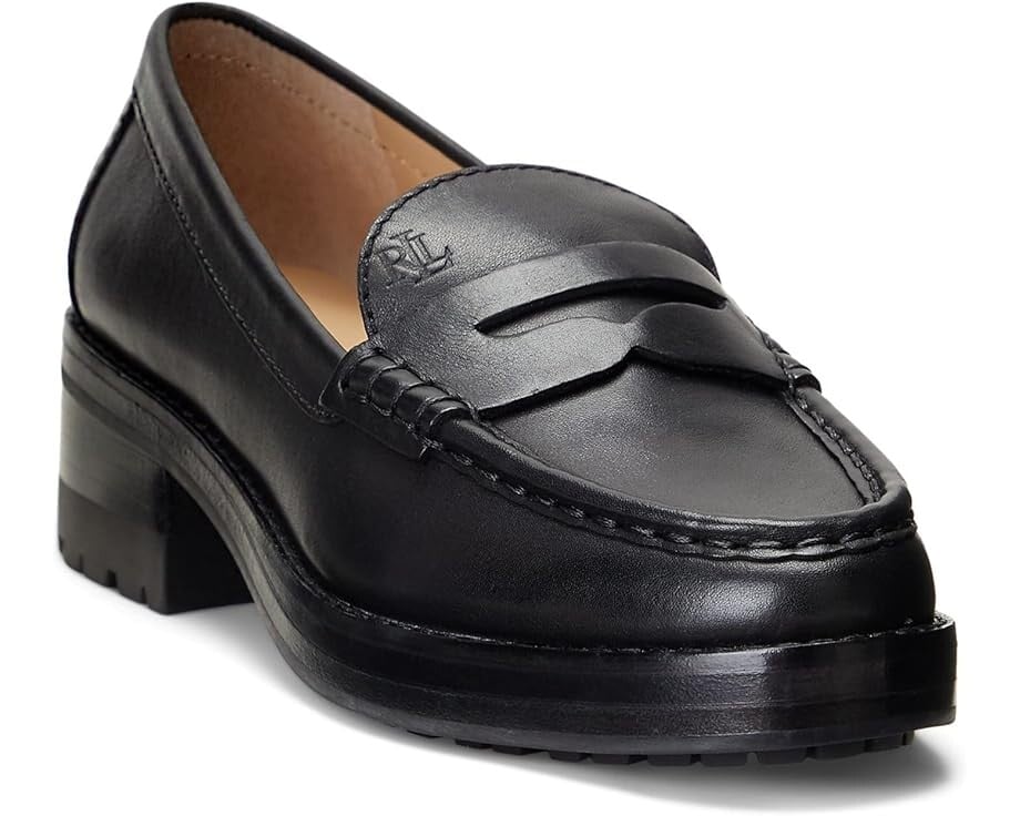 

Лоферы LAUREN Ralph Lauren Wren Burnished Leather Penny Loafer, черный
